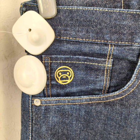 アベイシングエイプ A BATHING APE キャラクター刺繍デニムパンツ メンズ JPN:S